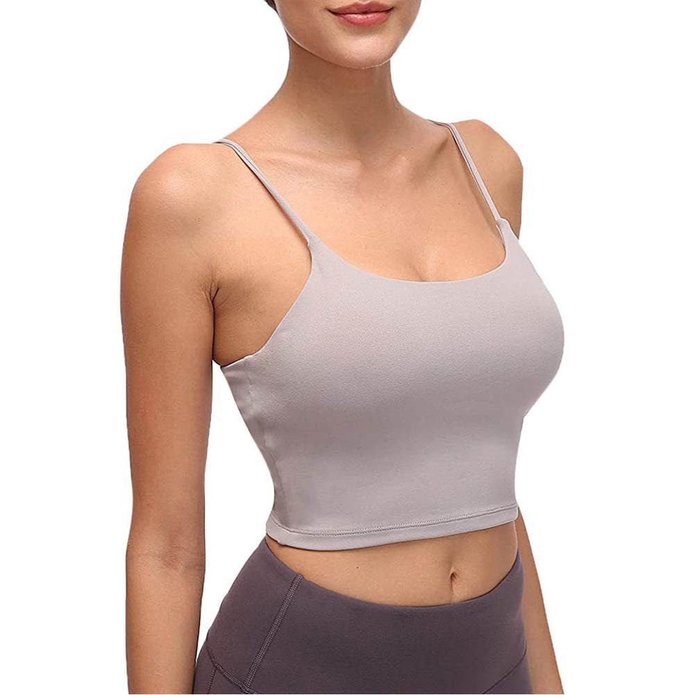 Women's Yoga Tank with Built in Padded Sports Bra, Crop Tank Tops Wireless  Cami Shirt for Fitness Yoga Workout Running 