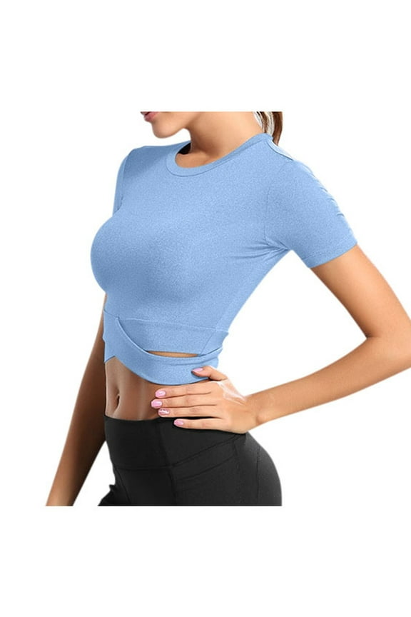 Women's Yoga Tops Short Sleeve Loose Blouse Comfortable Breathable Casual Tee For Daily Wear And Workout