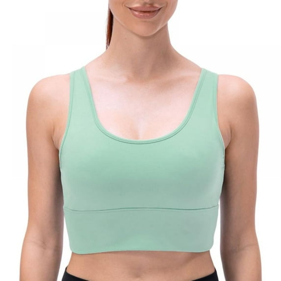 Women's Yoga Vest Bra Anti-shock Gathering Sports Underwear Running Fitness Solid Sports Vest Bra
