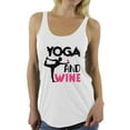 thumbnail image 1 of Women's Yoga and Wine Graphic Racerback Tank Tops Workout Top, 1 of 4