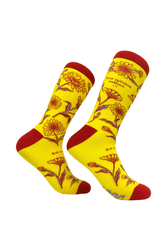 Women's Your Opinion Matters But Not to Me Socks Funny Sarcastic Rude Graphic Novelty Footwear