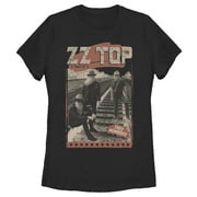 Women's ZZ TOP Tres Hombres Poster  Graphic Tee Black Small