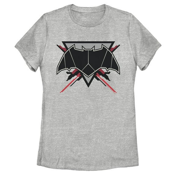 Women's Zack Snyder Justice League Batman Comic Logo Graphic Tee Athletic Heather Medium