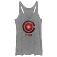 thumbnail image 1 of Women's Zack Snyder Justice League Cyborg Logo  Racerback Tank Top Gray Heather Small, 1 of 4