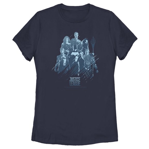 Women's Zack Snyder Justice League Hologram Graphic Tee Navy Blue Medium