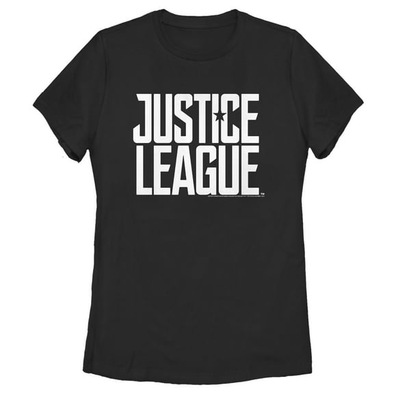 Women's Zack Snyder Justice League Stacked Large Logo Reverse Graphic Tee Black Large