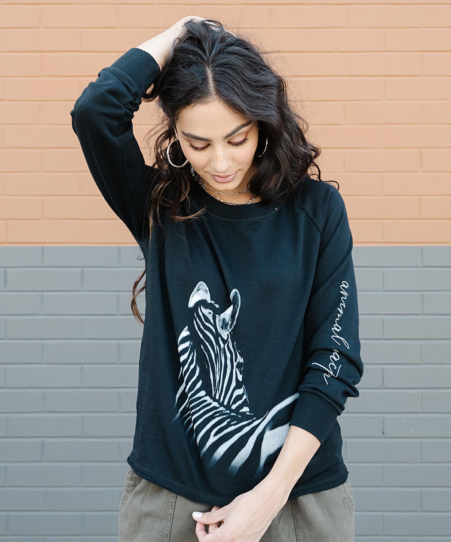 Zebra print sweatshirt cheap