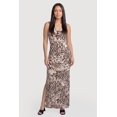 thumbnail image 1 of Women's Zebra Leopard Print Maxi Dress with Side Slits, 1 of 3