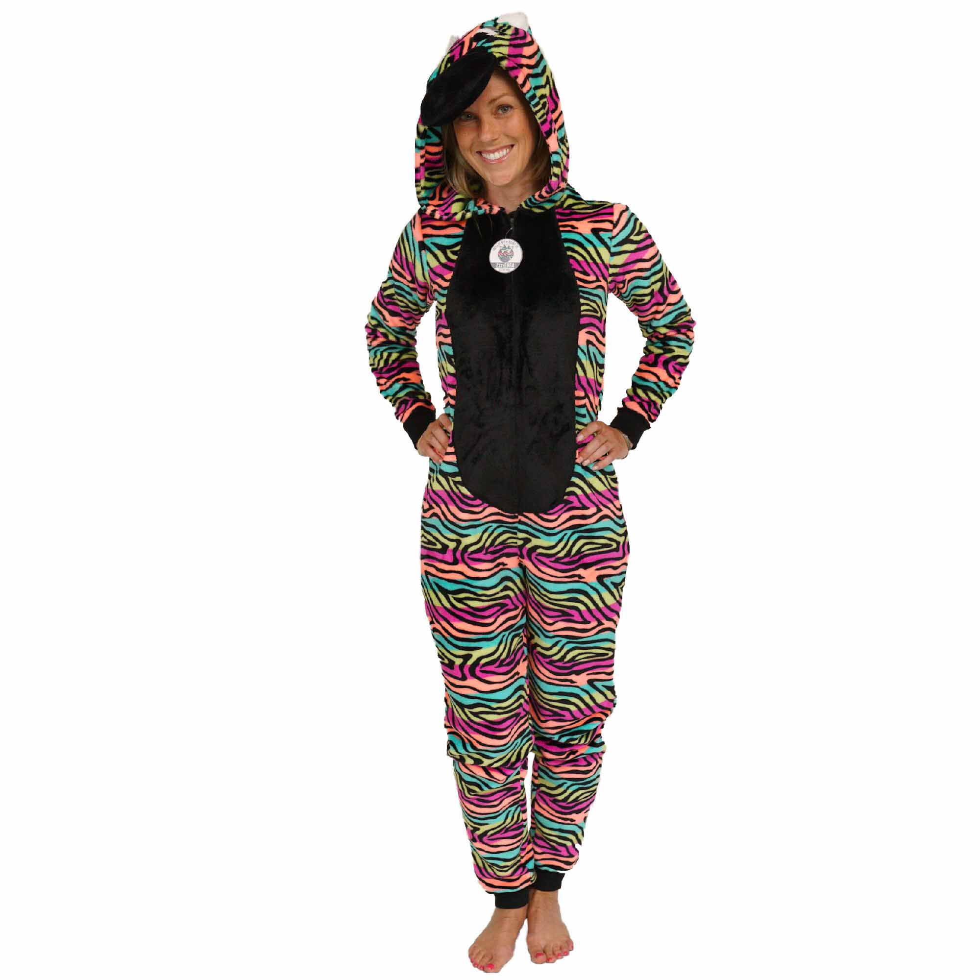 Women s Zebra character sleepwear adult one piece costume union
