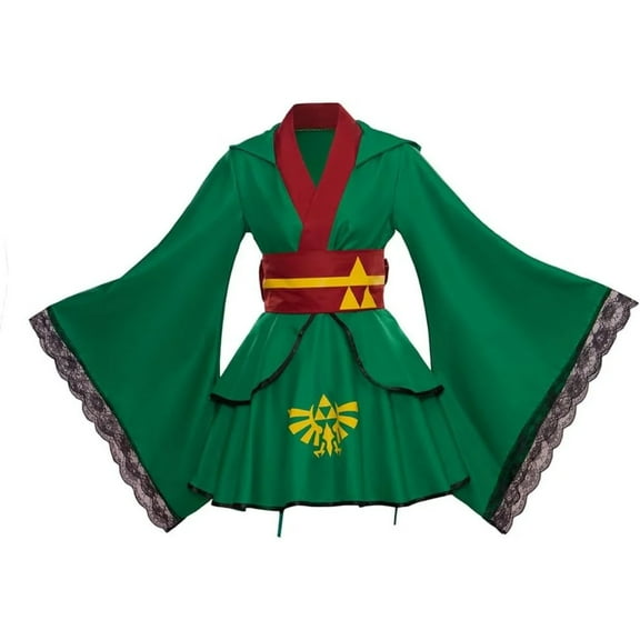 Women's Zelda Link Kimono Female Green Lolita Kimono Dress