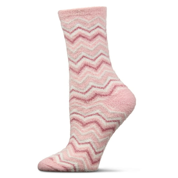 MeMoi Women's Zig Zag Stripes Aloe Infused Crew Socks - Womens - Female, 9-11, Mint