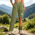 thumbnail image 1 of Women's Zip Off Convertible Straight Leg Cargo Pants, Two in One Long Pants to Shorts with Detachable Hem, Lightweight Travel Hiking Trousers for Outdoor, Breathable Army Green XXXXL, 1 of 7