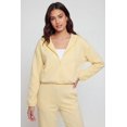 thumbnail image 1 of Women's Zip Front Bubble Hem Hooded Sweatshirt, 1 of 4