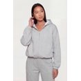 thumbnail image 1 of Women's Zip Front Bubble Hem Hooded Sweatshirt, 1 of 4