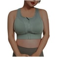 thumbnail image 1 of Women's Zip Front Closure Sports Bra - Seamless Wirefree Post Surgery Zipper Padded Longline Bras Racerback Workout Gym Yoga Bras, 1 of 4