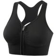 Women's Zip Front Closure Sports Bra Seamless Wirefree Post Surgery