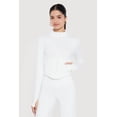 thumbnail image 1 of Women's Zip Front Corset Detail Mock Neck Track Jacket, 1 of 4