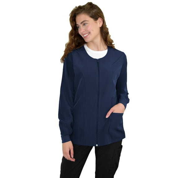 Women's Zip Front GT 4FLEX Warm-Up Scrub Jacket-Indigo-X-Large