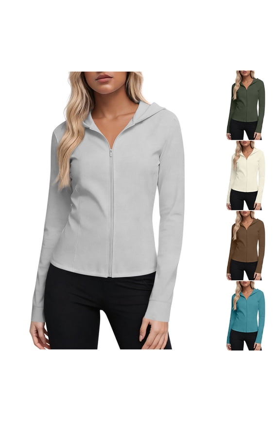 Women's Zip Front Long Sleeve Jacket with Cinched Waist Upf Sun Protection Coat Outerwear for Casual Daily Wear Travel Beach Vacation Fashion Essential Gift for Women | CSEONE,Army Green XL