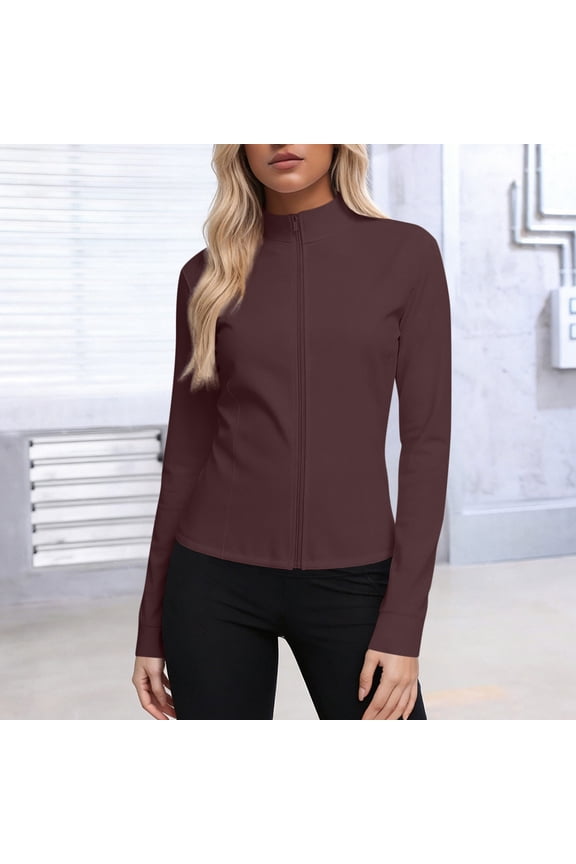 Women's Zip-Front Long Sleeve Jacket with Cinched Waist and UPF Sun