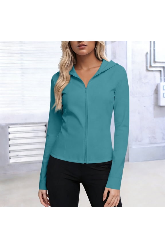 Women's Zip-Front Long Sleeve Jacket with Cinched Waist