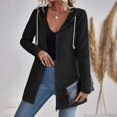 thumbnail image 1 of Women's Zip Front Long Sleeve Pocket Hoodie Sweatshirt Hooded Top Women's Coats for Winter plus Size Womens Jacket with Hood Women's plus Size Sweaters Women's Fall Jacket plus Size Women down Winter, 1 of 5