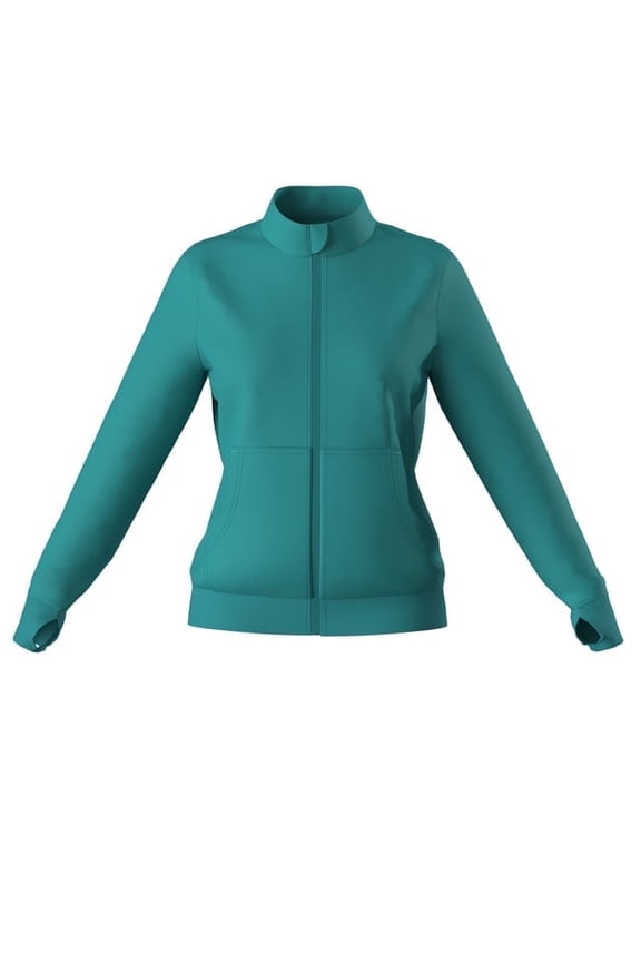 Women's Zip Up Nursing Scrub Comfort Fit Long Sleeve Stretch Warmup Jacket 9 Colors Sizes up-to 2XL