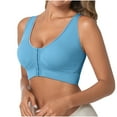 thumbnail image 1 of Women's Zip Front Sports Bra Seamless Wirefree Underwear Padded Soft Breathable Cool Lift up Mesh Yoga Bralettes New Woman Bras Push up Blue S, 1 of 9