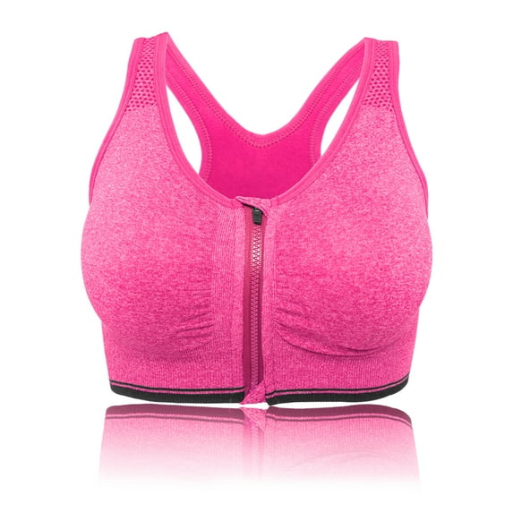 Women's Zip Front Sports Bra Wireless Post-Surgery Bra Active Yoga Sports Bras For Yoga Rope Skipping Shuttlecock Kicking Jogging