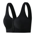 thumbnail image 1 of Women's Zip Front Sports Bra Wireless Post-Surgery Bra Padded Active Yoga Sports Bras Girl Sleep Bra Plus Size Wide Straps Gym Bra S-4XL, 1 of 7