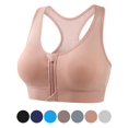 thumbnail image 1 of Women's Zip Front Sports Bra Wireless Racerback Push-Up Mesh Back High Impact Workout Yoga Gym Everyday Wear, 1 of 5