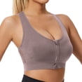 thumbnail image 1 of Women's Zip Front Sports Bra Wireless Racerback Push-Up Mesh Back High Impact Workout Yoga Gym Everyday Wear, 1 of 5