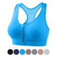 thumbnail image 1 of Women's Zip Front Sports Bra Wireless Racerback Push-Up Mesh Back High Impact Workout Yoga Gym Everyday Wear, 1 of 6