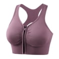 thumbnail image 1 of Women's Zip Front Sports Bras Quick Dry Compression Exercise Yoga Bra Push Up Strappy Cross Back Athletic Tank, 1 of 4