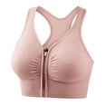 thumbnail image 1 of Women's Zip Front Sports Bras Quick Dry Compression Exercise Yoga Bra Push Up Strappy Cross Back Athletic Tank, 1 of 3