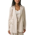thumbnail image 1 of Women's Zip-Pocket Double-Breasted Blazer Bone 12, 1 of 1