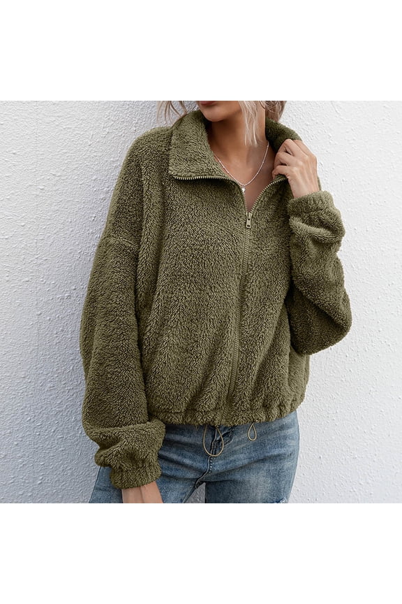 Women's Zip Up Shearling Hooded Cropped Teddy Jacket Coat Vest for Women with Hood plus Size Rain Coats plus Size Winter Trench Coat Women plus Size Name Coats for Women Cute Clothes for plus Size