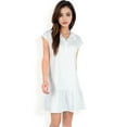 thumbnail image 1 of Women's Zip-Up Collared Dress with Ruffle Hem- Gray,Small, 1 of 6