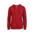 thumbnail image 1 of Women's Zip Up Cotton Light Hoodie Jacket (S, Red), 1 of 5