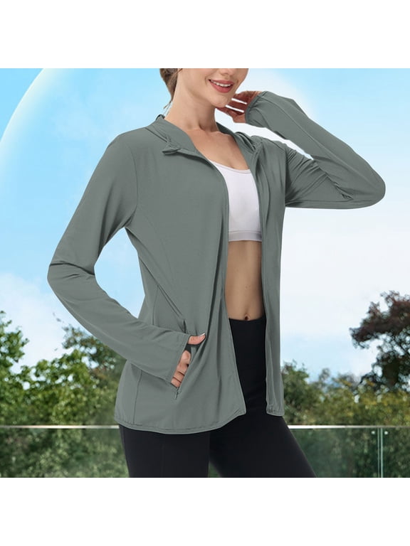 Women's Zip Up Hooded Athletic Jacket Long Sleeve Yoga Gym Workout Coat, Lightweight Fabric, Zipper Side Pockets | CSEONE,Bronze 3XL