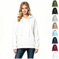 thumbnail image 1 of Women’s Zip‑Up Hooded Drawstring Sweatshirt , Fall Winter Long Sleeve Hoodie with Pockets, Women's ,Size L-5XL, 1 of 4