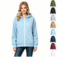thumbnail image 1 of Women’s Zip‑Up Hooded Drawstring Sweatshirt , Fall Winter Long Sleeve Hoodie with Pockets, Women's ,Size L-5XL, 1 of 4