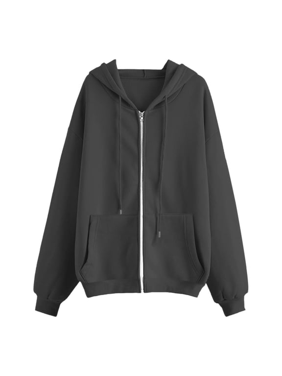 Women's Zip Up Hoodie Jacket Custom Text Print Back Graphic Sweatshirt Pockets