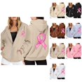 thumbnail image 1 of Women's Zip-Up Hoodie Pullover, Long Sleeve Cancer Awareness Sweatshirt with Pocket & Drawstring, Plus Size Casual Athletic Comfort Hooded Sweatshirt for Everyday Wear, 1 of 6