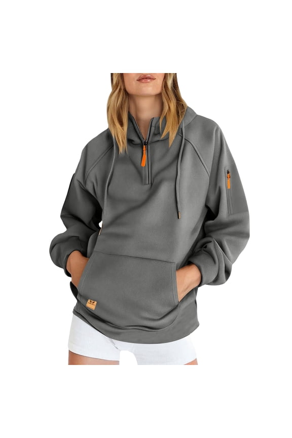 Women's Zip Up Hoodie with Unique Arm Pocket, Casual Fleece Pullover Jacket with Front Zipper, Lightweight Athletic Hooded Sweatshirt for Running Gym
