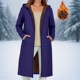 thumbnail image 1 of Women's Zip Up Hoodies Fleece Lined Long Jacket Winter Warm Cozy Oversized Tunic Casual Thicken Long Coat with Pockets, 1 of 8
