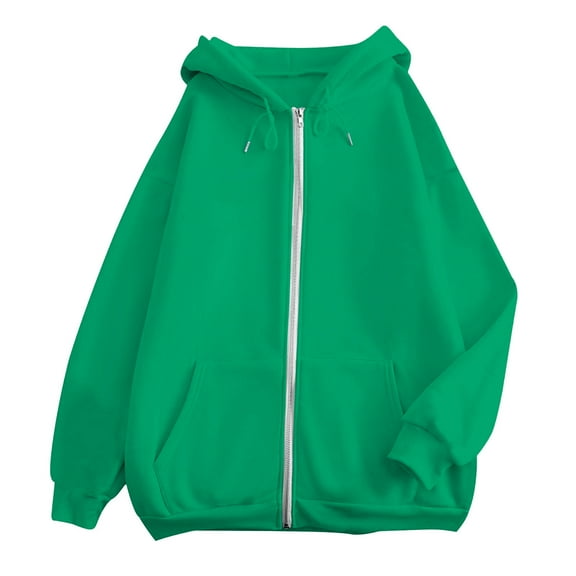 Women's Zip Up Hoodies Lightweight Hiking Outdoor Women's Casual Solid Color Zipper Pocket Hoodie