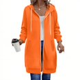 thumbnail image 1 of Women's Zip Up Hoodies Long Sleeve Long Tunic Sweatshirts Oversized Fleece Casual 2025 Fall Jacket Coat with Pocket, 1 of 6