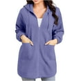 thumbnail image 1 of Women's Zip Up Hoodies Long Sleeve Long Tunic Sweatshirts Oversized Fleece Casual Fall Jacket Coat with Pocket, 1 of 5