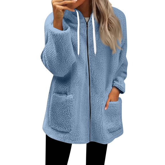 Women's Zip Up Hoodies Oversized Fleece Long Pullover Hooded Sweatshirts Casual Long Sleeve Fall Hoodie Jacket